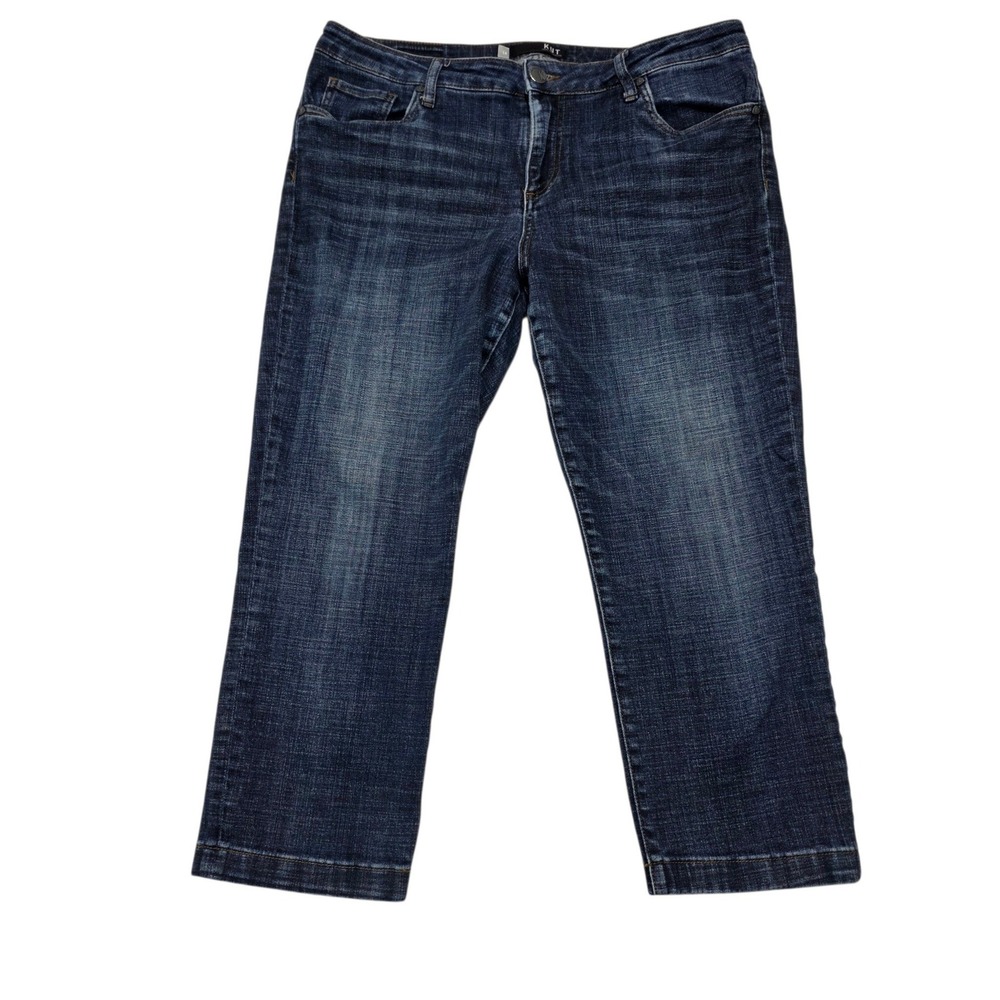 Kut from the Kloth Lauren Crop Straight Leg Womens 14 Blue Denim Jeans